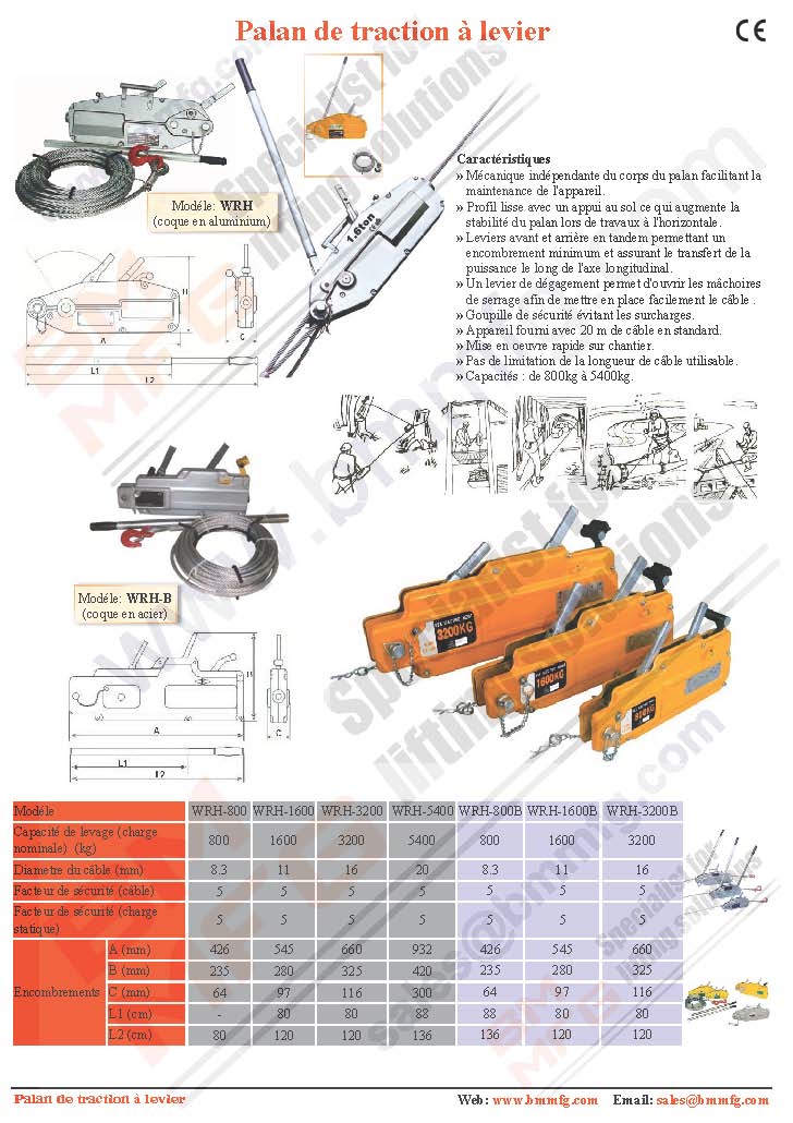 Palan de traction à levier